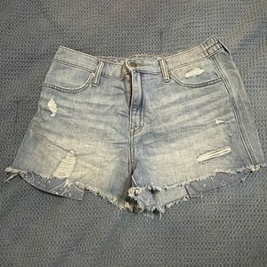 AERIE Medium Elastic Waistband, Jean Shorts